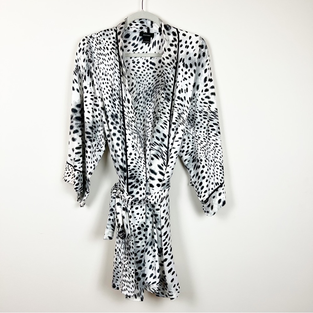 Natori Black and White Animal Print Robe